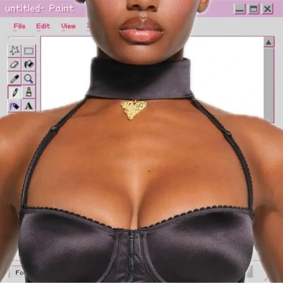 SKIMS Stretch Satin Corset CHOKER NECKLACE ONLY BNWT! - Picture 4 of 8